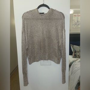 Zara silver metallic top